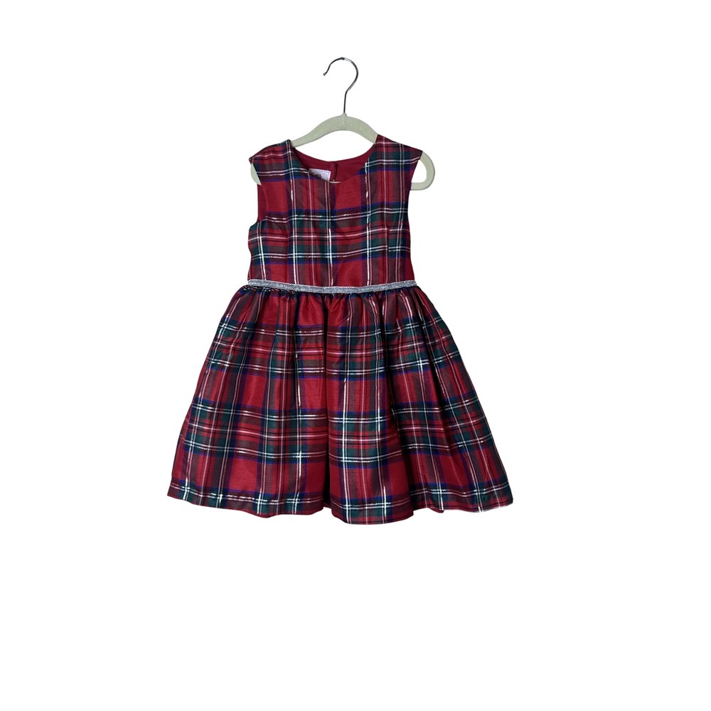 Marmellata Classics Dress Girls 4T Red Plaid Sleeveless Bow Tulle Holiday Party